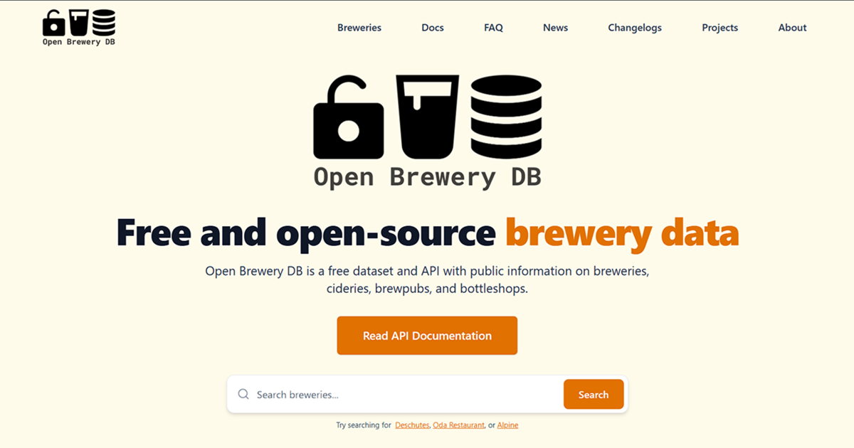 Open Brewery DB Screenshot